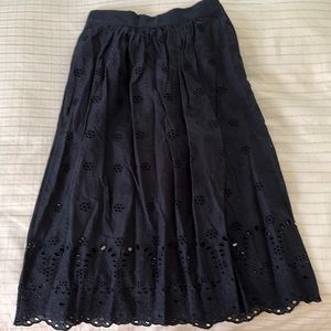 Black 100% Cotton Eyelit Skirt